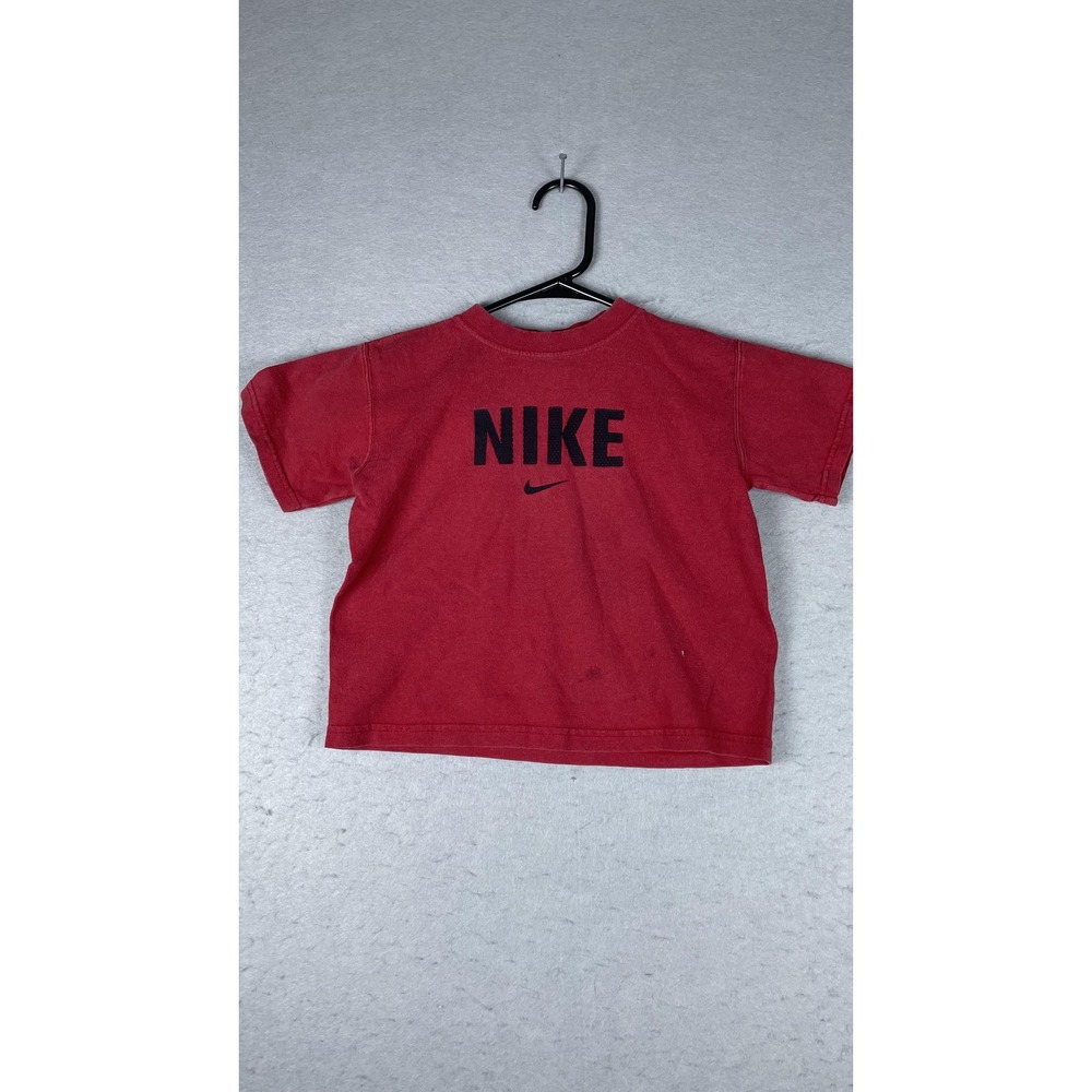Nike Shirt Toddler 4T Red Swoosh‎ Graphic Short Sleeve Athletic Sportswear Tee
